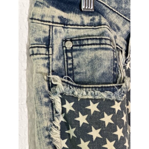 Blue Faith Y2K Women’s Patriotic American Flag Distressed Jeans Sz 9/10 - Picture 8 of 12